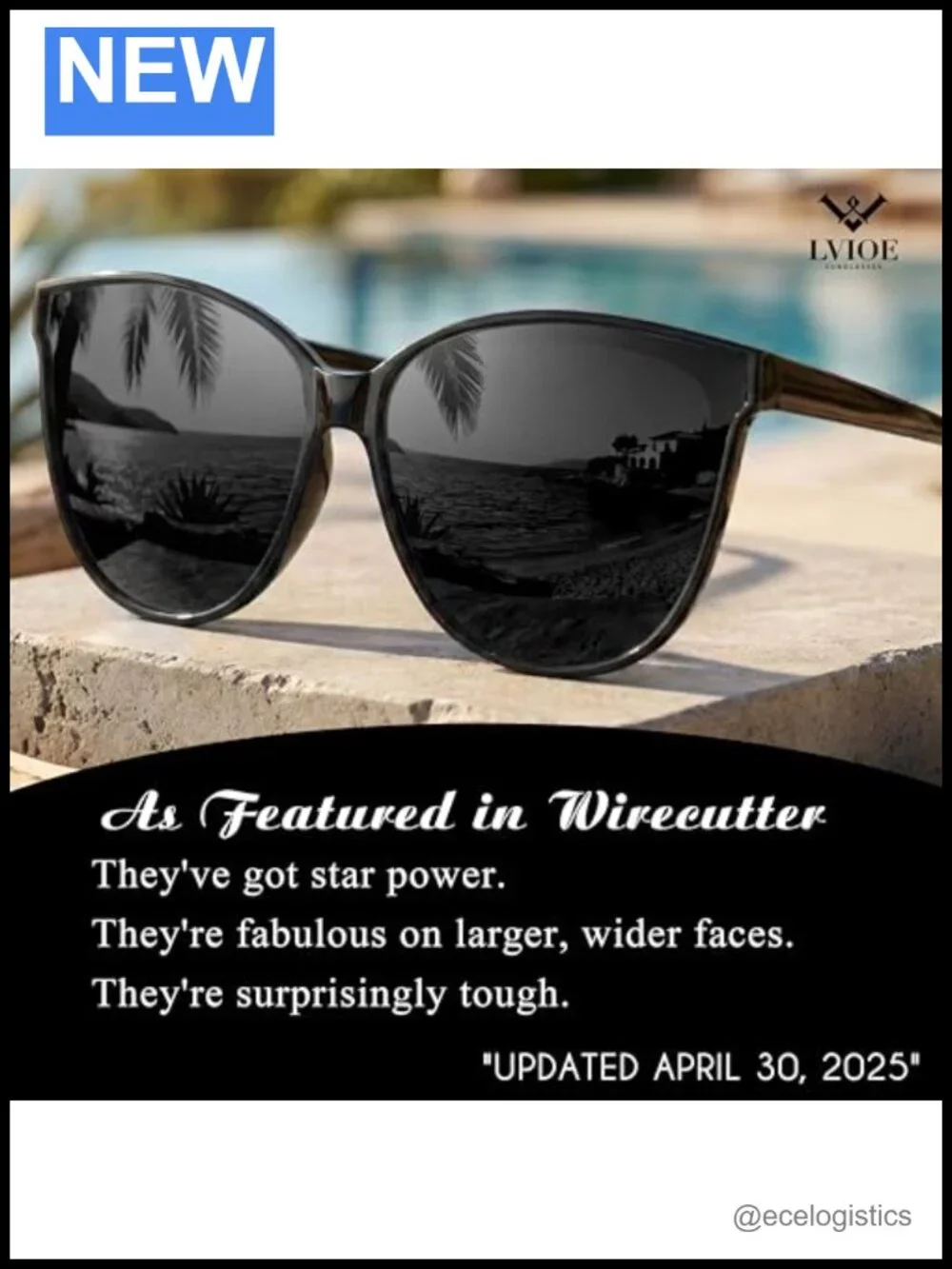 LVIOE Polarized Cat Eye Sunglasses Women UV400 Oversized Retro Sunglasses
